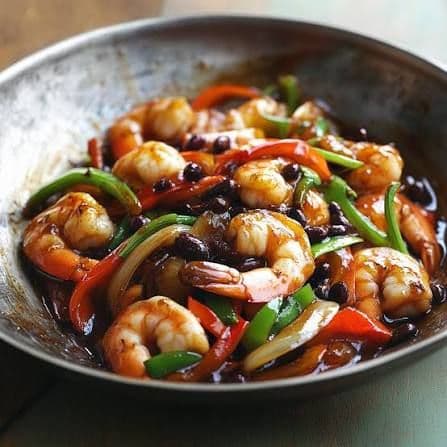 Prawns with Black Bean Sauce